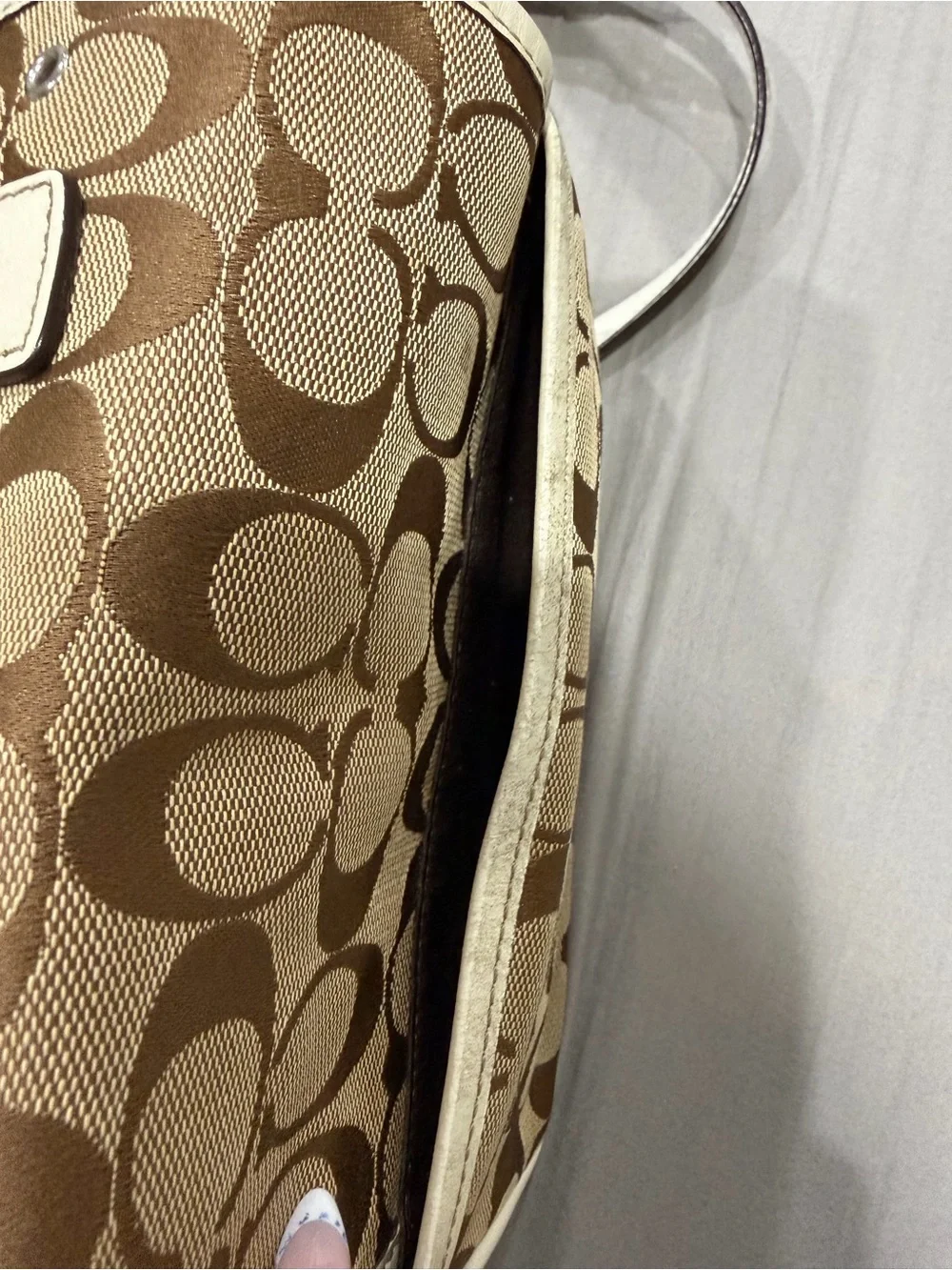 Coach Soho Buckle Flap Brown Signature Jacquard Crossbody Shoulder Bag Y2K